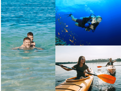 Imagen de Tres actividades que se pueden hacer en Telchac Puerto: nadar en las tranquilas y cálidas aguas del mar, buceo y kayak.