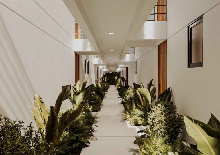 Departamentos en venta en Temozon Norte - MALTA - Pasillo planta Baja