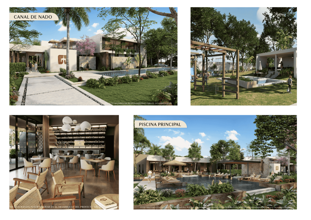 Collage de PUERTA XAIBE, Proyecto de Terrenos en venta al Norte de Mérida con amenidades prémium