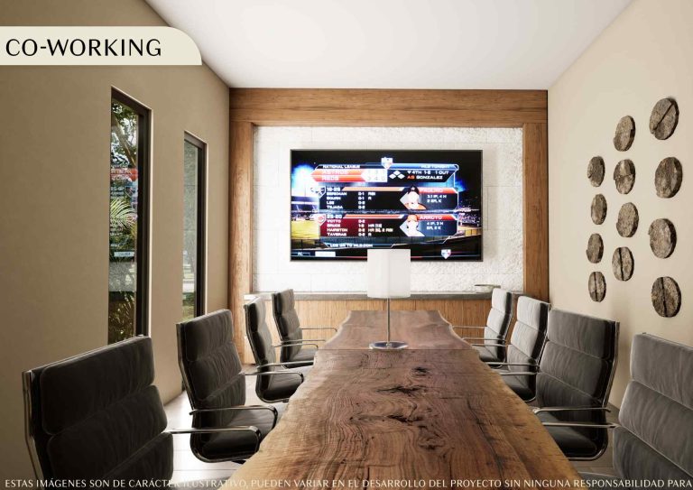 Imagen ilustrativa de la zona de coworking que estará entre las amenidades prémium de Puerta Xaibé
