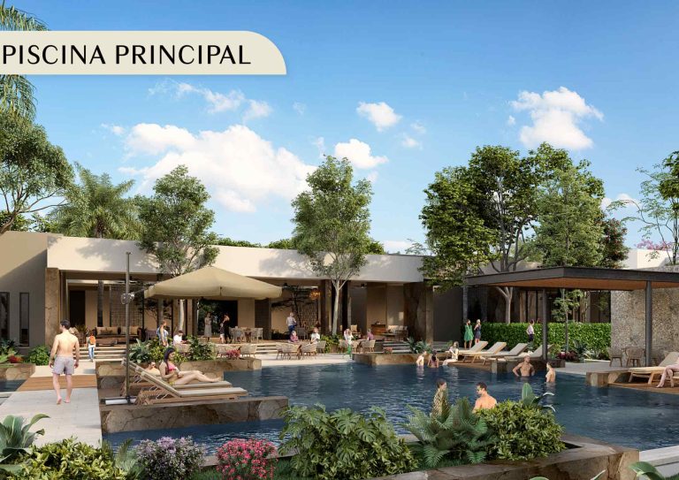 Imagen ilustrativa de la piscina central que tendrá en su interior Puerta Xaibé