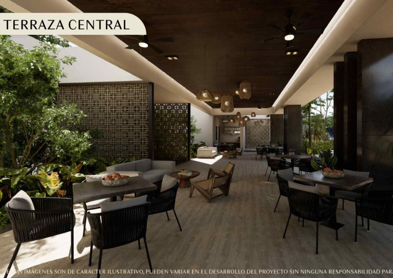 Terrenos en Venta al Norte de Merida - Puerta Xaibe - Amenidades - Terraza central 2